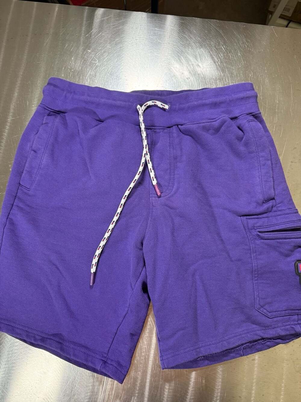 Born Fly Purple Cargo Sweat Shorts with Block Logo Size Large